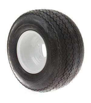 (QTY 2) CUSHMAN TIRE + WHL18X8.50-8 NHS 4 LUG 4 PLY LINKS TREADSTEEL/WHITE