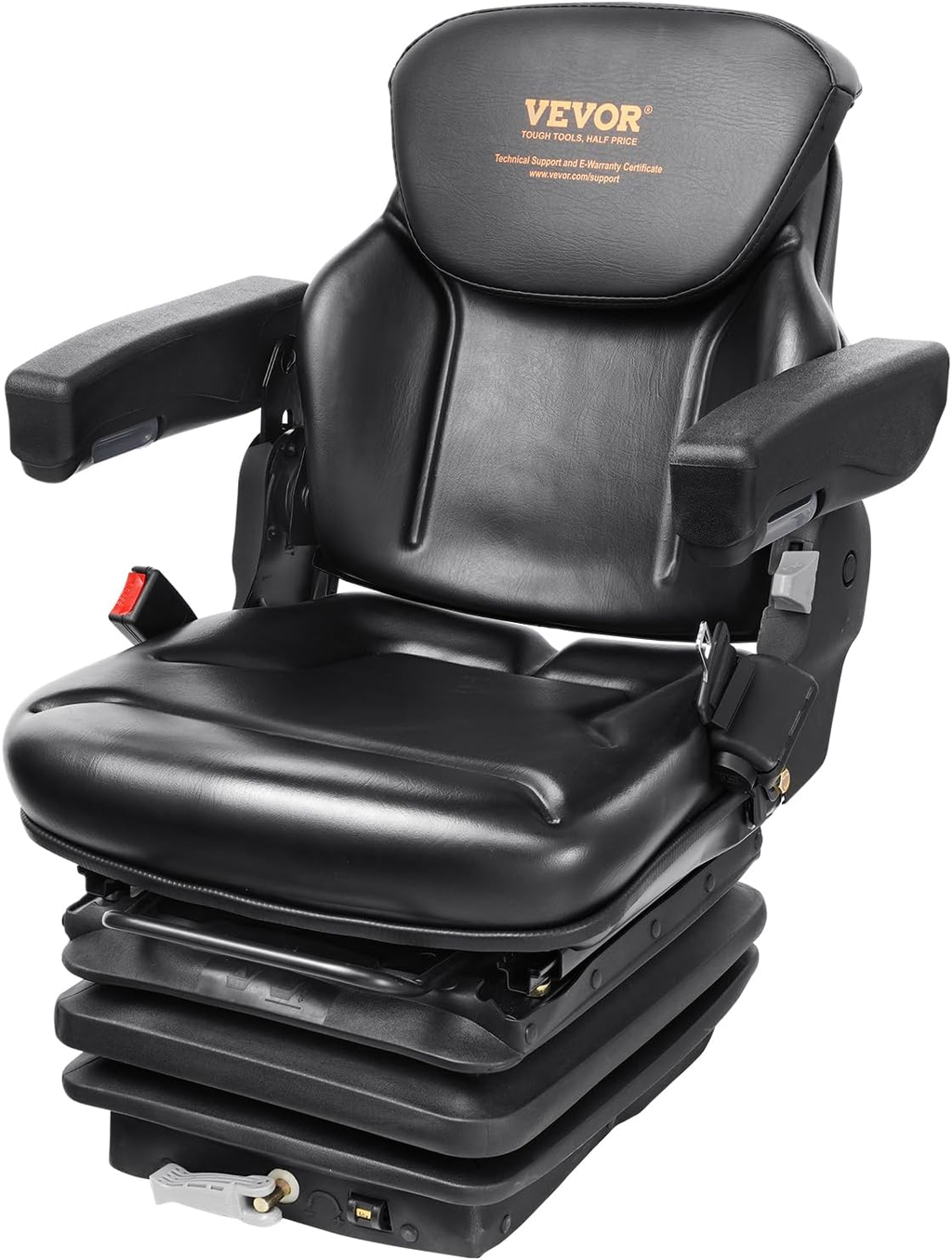 Universal Forklift Seat, Tractor Seat with Armrest & Adjustable Backrest
