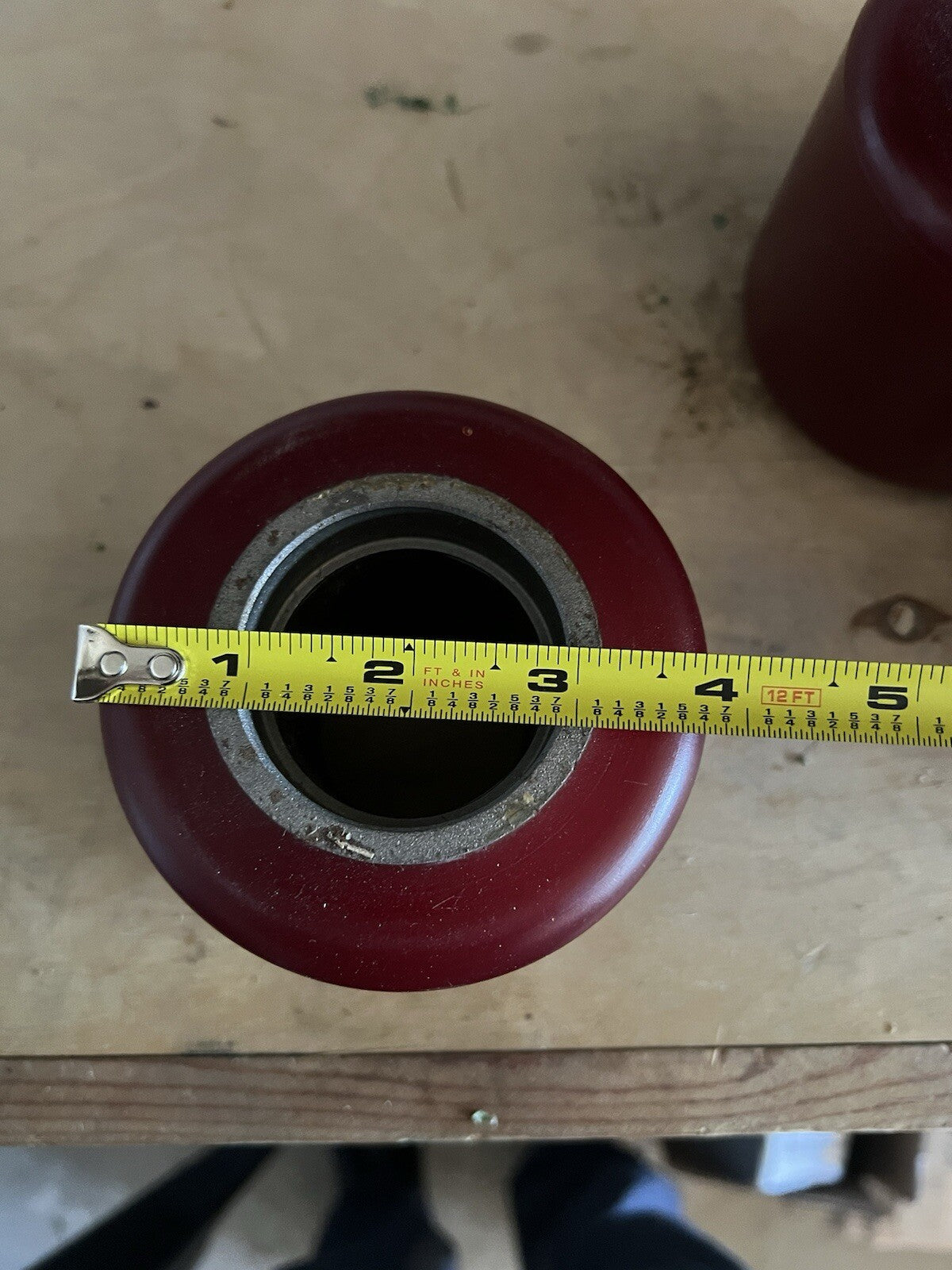 (SET OF 4) Pallet Jack Load Wheels | Dark Red Gum | 3.5"W x3 3/4" OD x 2" ID