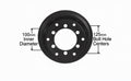 Universal Forklift Steel Rim Split Wheel 5.00-8 Tire Size 6 Bolt R500-1