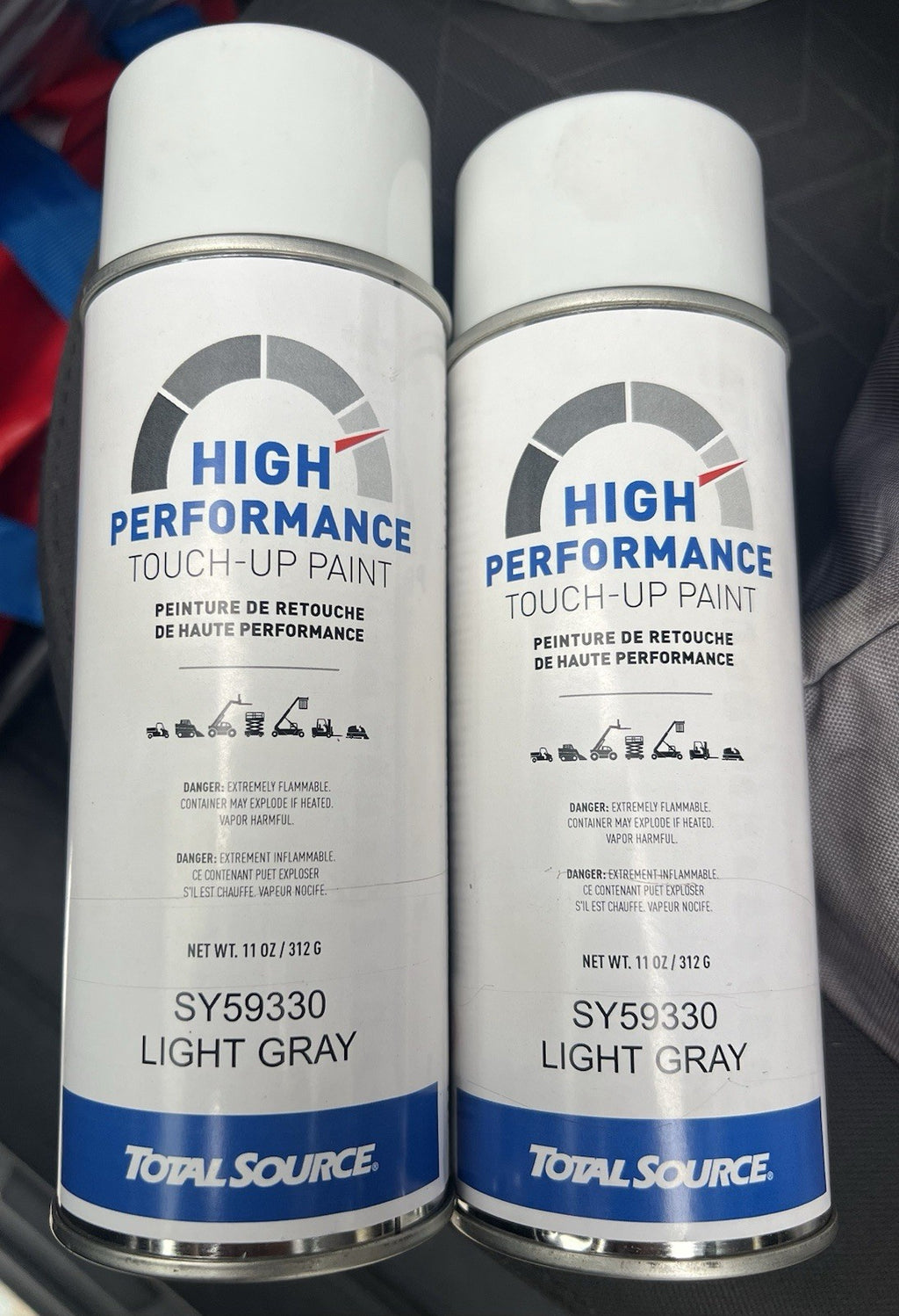 (QTY 2) Spray paint Light Gray For Forklift High Performance Touch Up