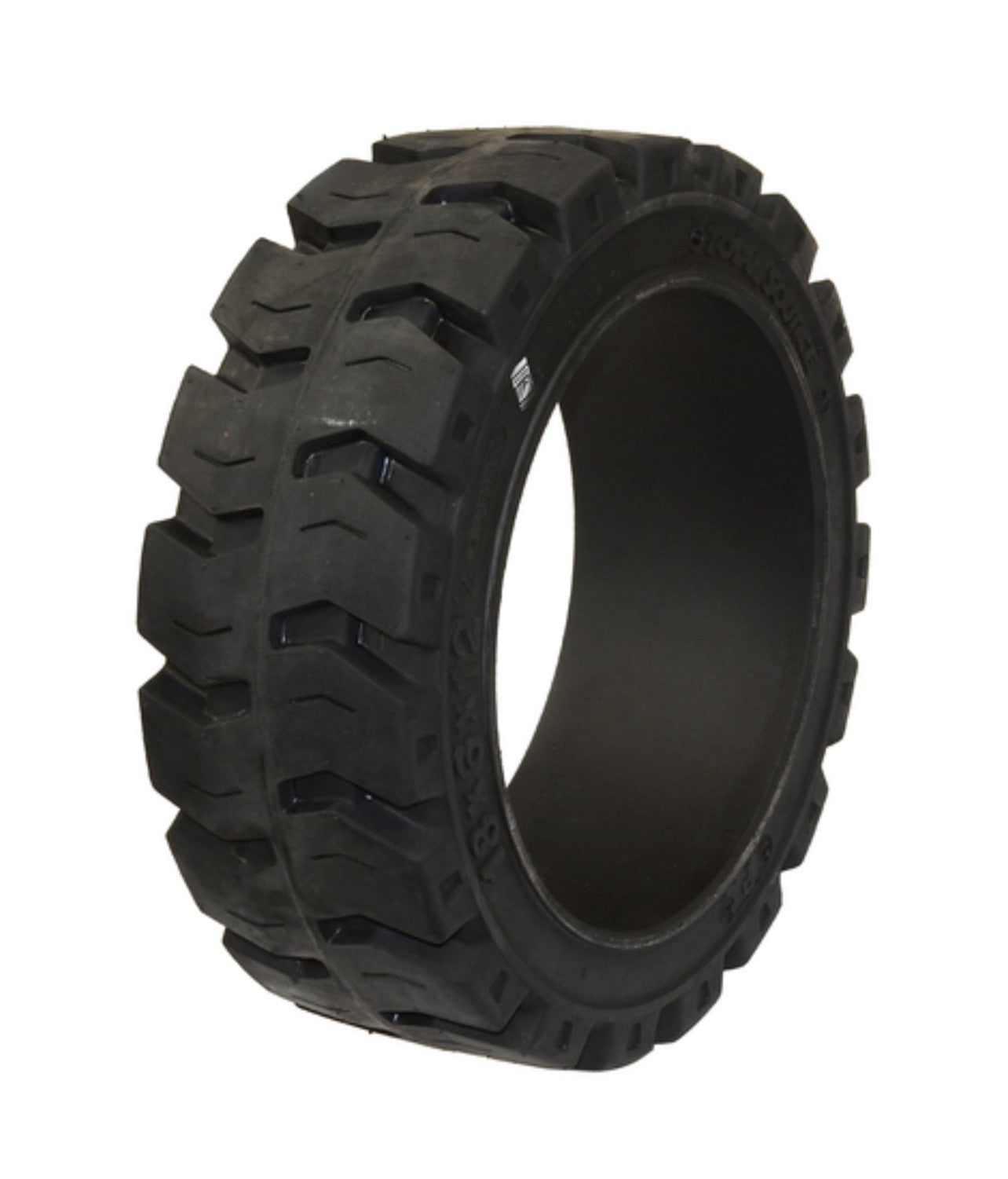 (QTY 2) FORKLIFT TIRE - 18X6X12.125 TRACTION PRESS ON BLACK