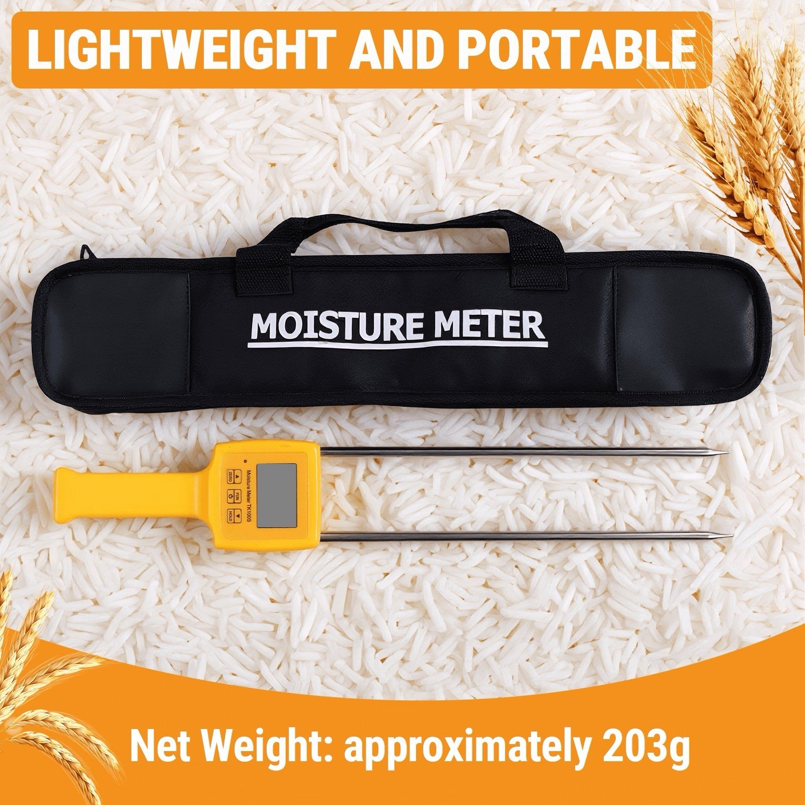 Digital Moisture Meter Portable Grain TK100S for Corn Wheat Rice Bean Wheat