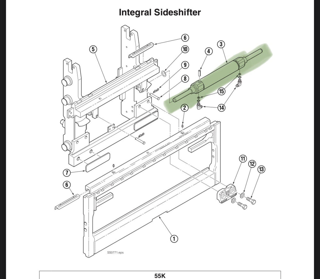 6020048 Cylinder Side Shift Attachment - Replacement for Cascade | Fits 55K