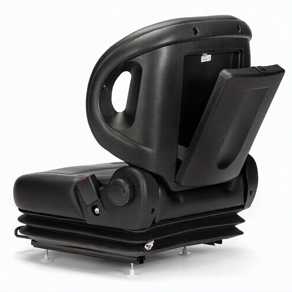 Universal Forklift Seat Full Suspension | Black Fits Many Models