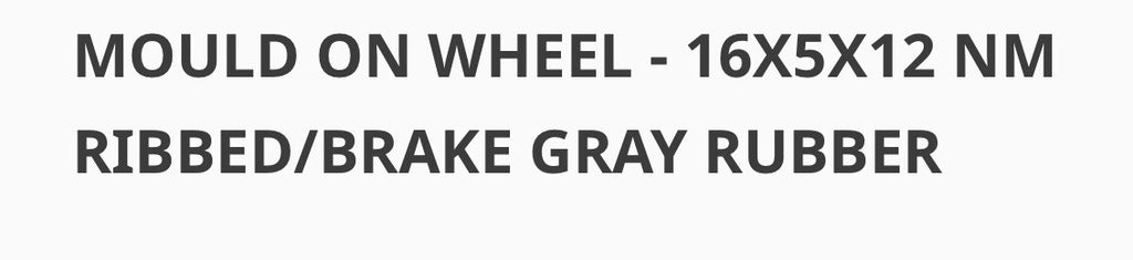 NEW SKYJACK 16X5X12 GRAY RUBBER MOULD ON WHEEL 161890