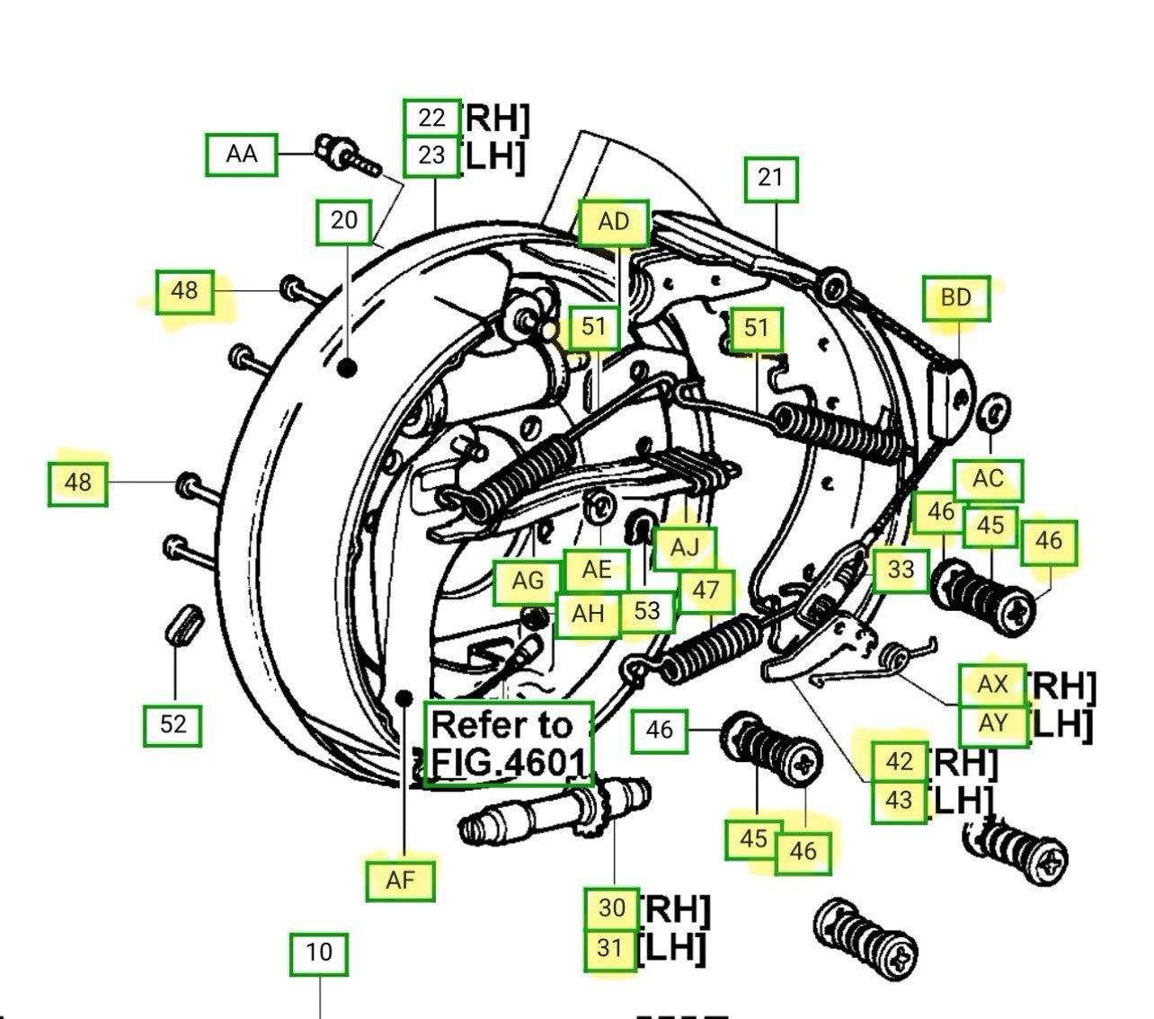 Toyota Forklift 8FGCU25 Hardware Kit RH & LH Complete (All items highlighted)
