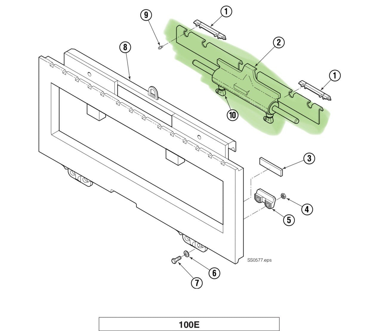 584001 Forklift Side Shift Cylinder Replaces Cascade | Model 100E | 36"