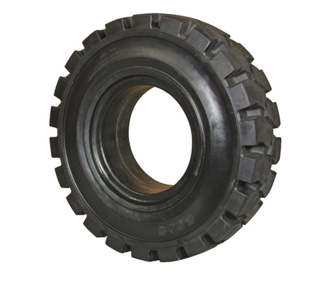 (QTY 2) 6.00-9 Forklift Tires Solid Forklift Tire 6.00/9 | Black Traction