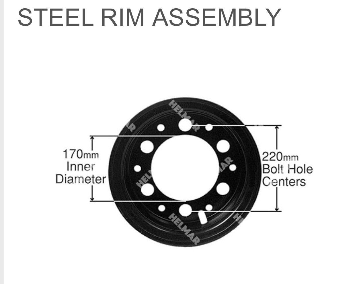(QTY 2) Nissan Forklift Steel Rim Split Wheel 700-12 Tire Size 6 Bolt R700-3