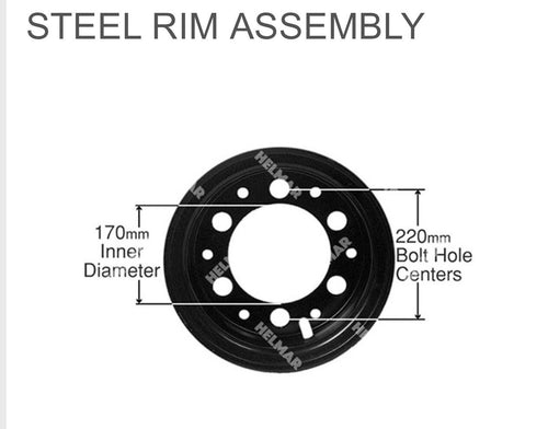(QTY 2) Nissan Forklift Steel Rim Split Wheel 700-12 Tire Size 6 Bolt R700-3