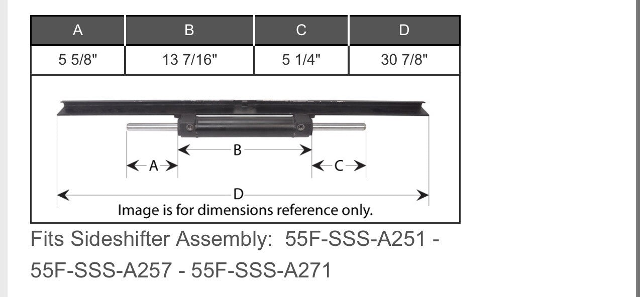 Forklift Sideshift Cylinder 6025684 | Fits Cascade 55F-SSS-A251 A257 A271