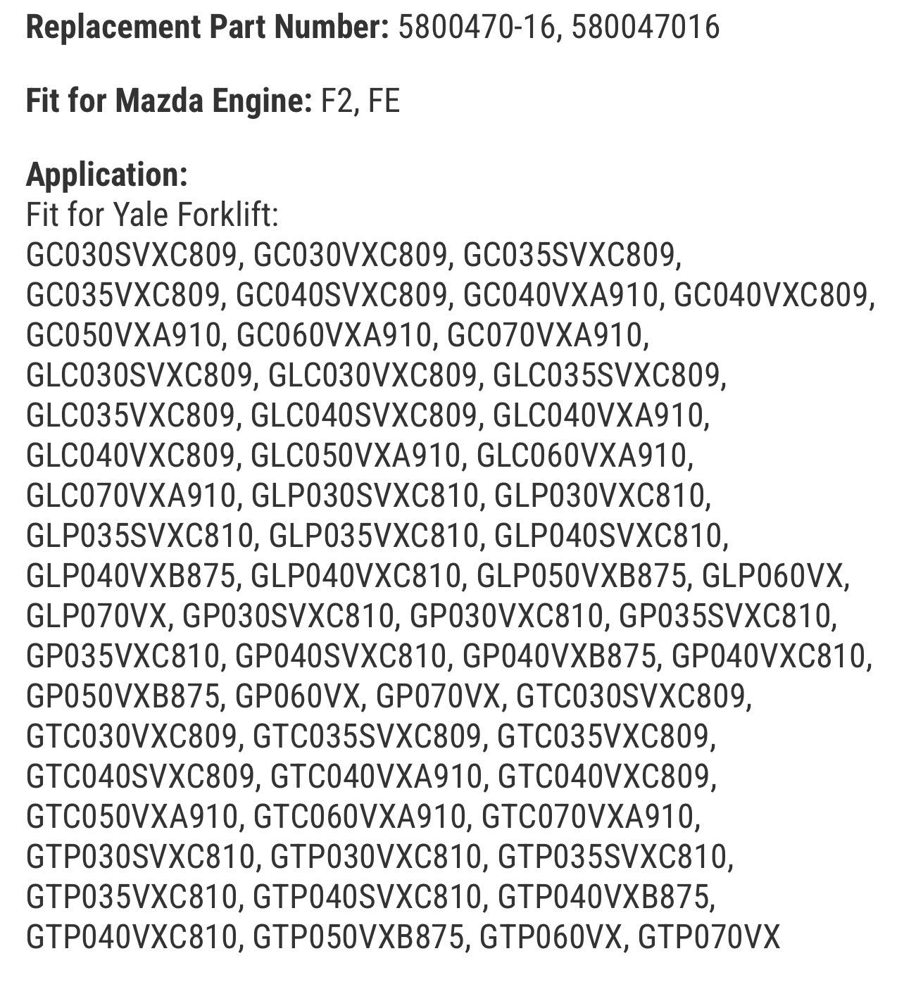 Distributor 5800470-16 for Mazda Engine F2 FE Yale Forklift
