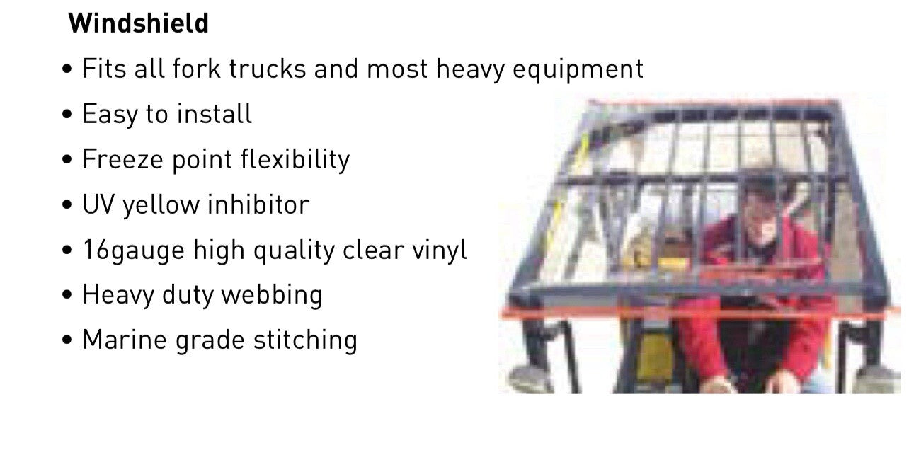 Forklift Rain Canopy Windshield Universal 48x42 Weather Cover – New