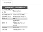 Crown PE 4500 Pallet Jack Load Wheel Kit 3.25 x 6.5 Polyurethane New
