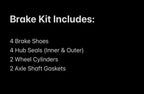 Toyota Forklift Brake Kit Fits 42-6FGCU25 Model (Shoes,Seals,WheelCyl & Gaskets)