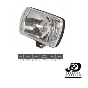 (QTY 2) Universal Forklift Headlamp 12V | Halogen 6.15"