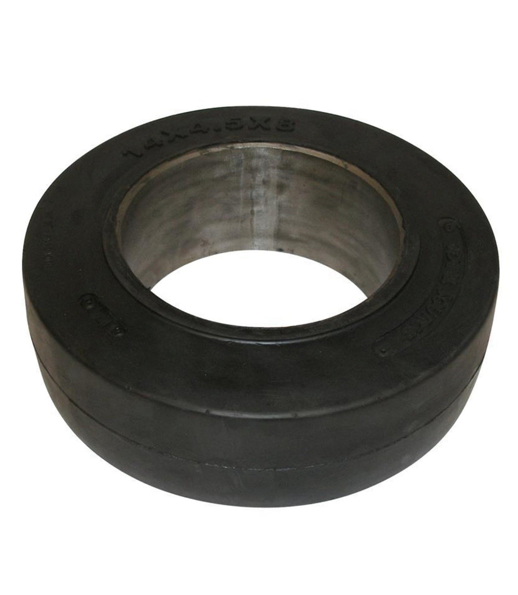 FORKLIFT TIRE - 14X4.5X8 SMOOTH PRESS ON | BLACK