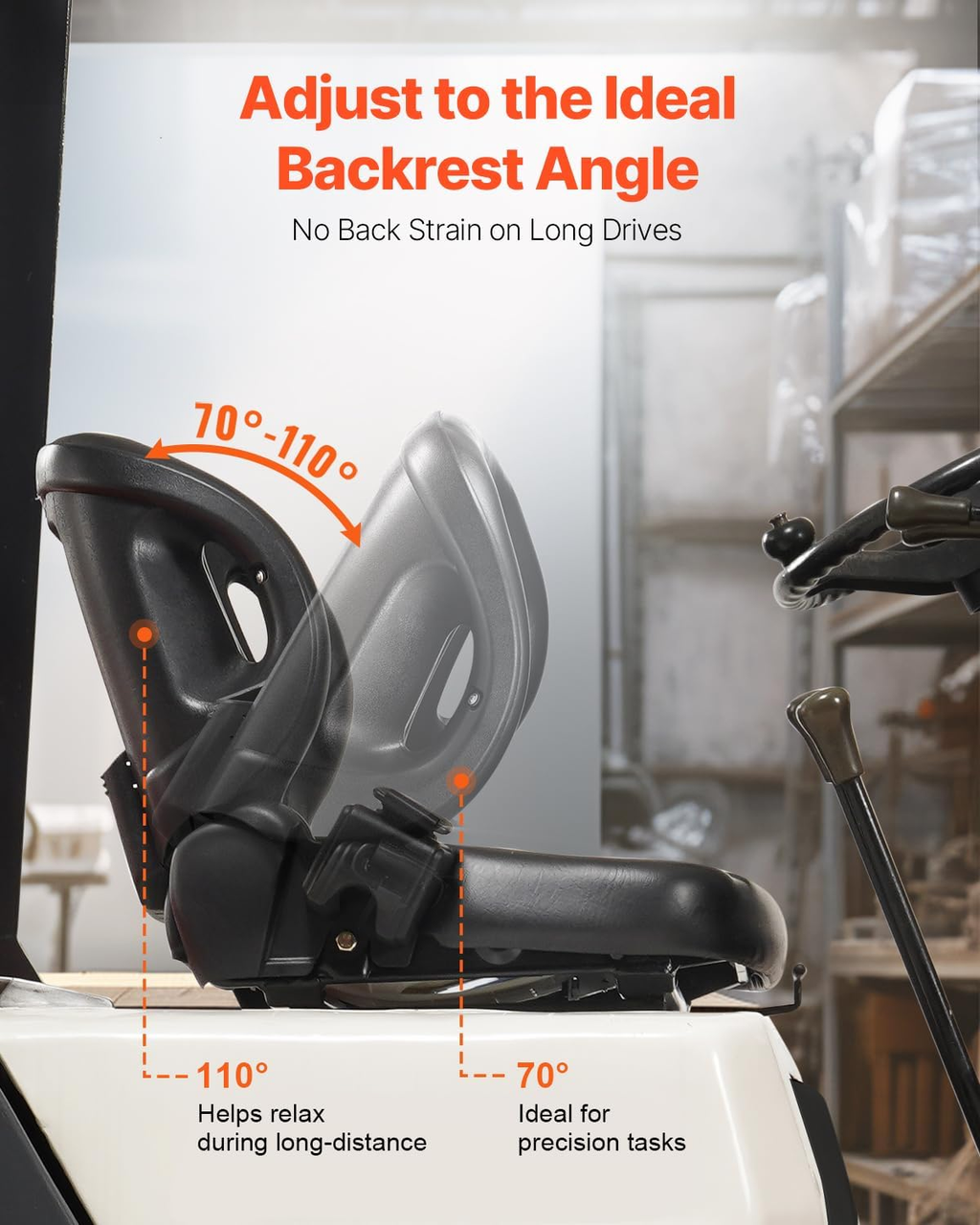 Universal Forklift Seat,Tractor Seat with Micro Switch, W/Seat Belt Forklift