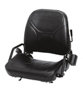 Forklift Seat Black Vinyl w/ Seat Belt & Hip Restraints Universal Replacement