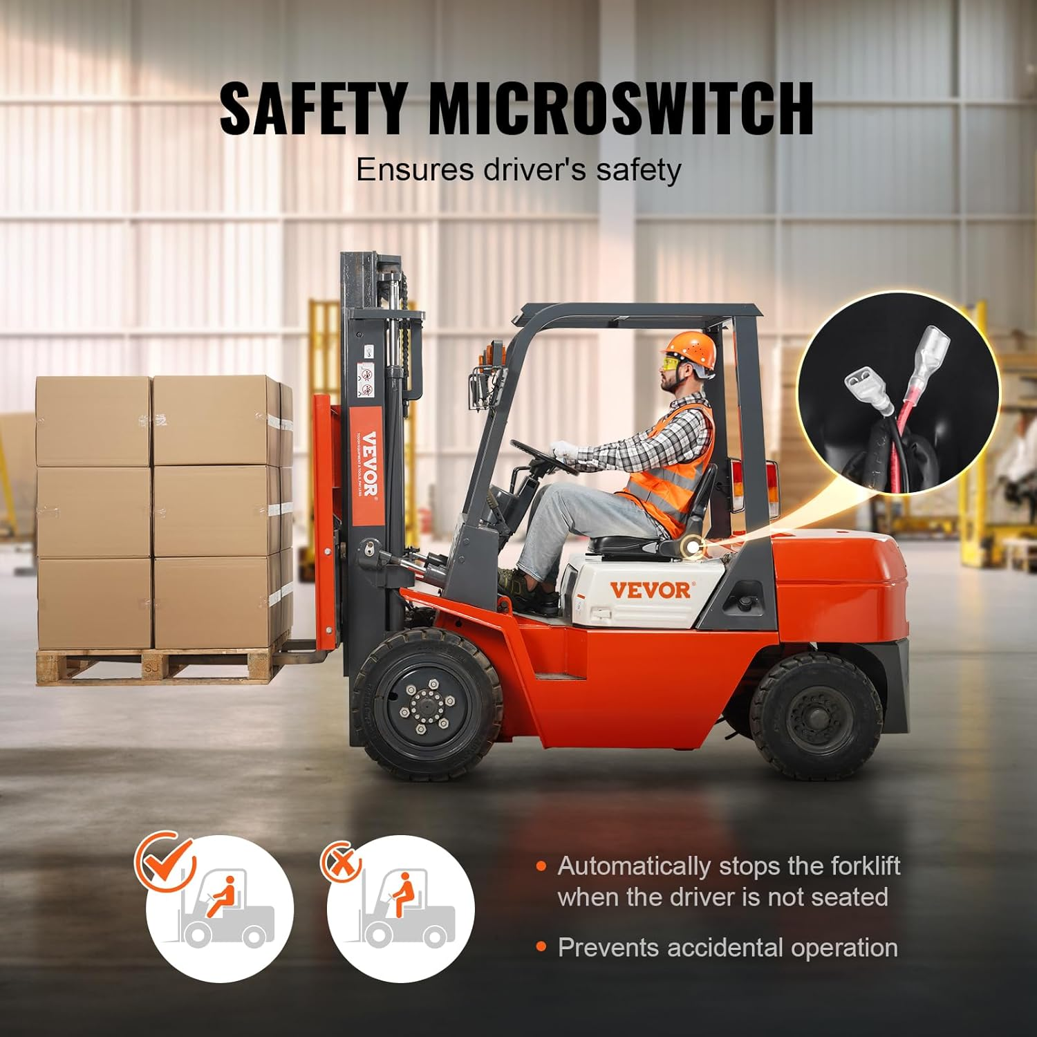 Universal Forklift Seat, Fold down Tractor Seat with Adjustable Angle Back