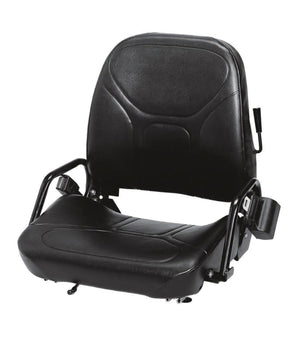 Forklift Seat Black Vinyl w/ Seat Belt & Hip Restraints Universal Replacement