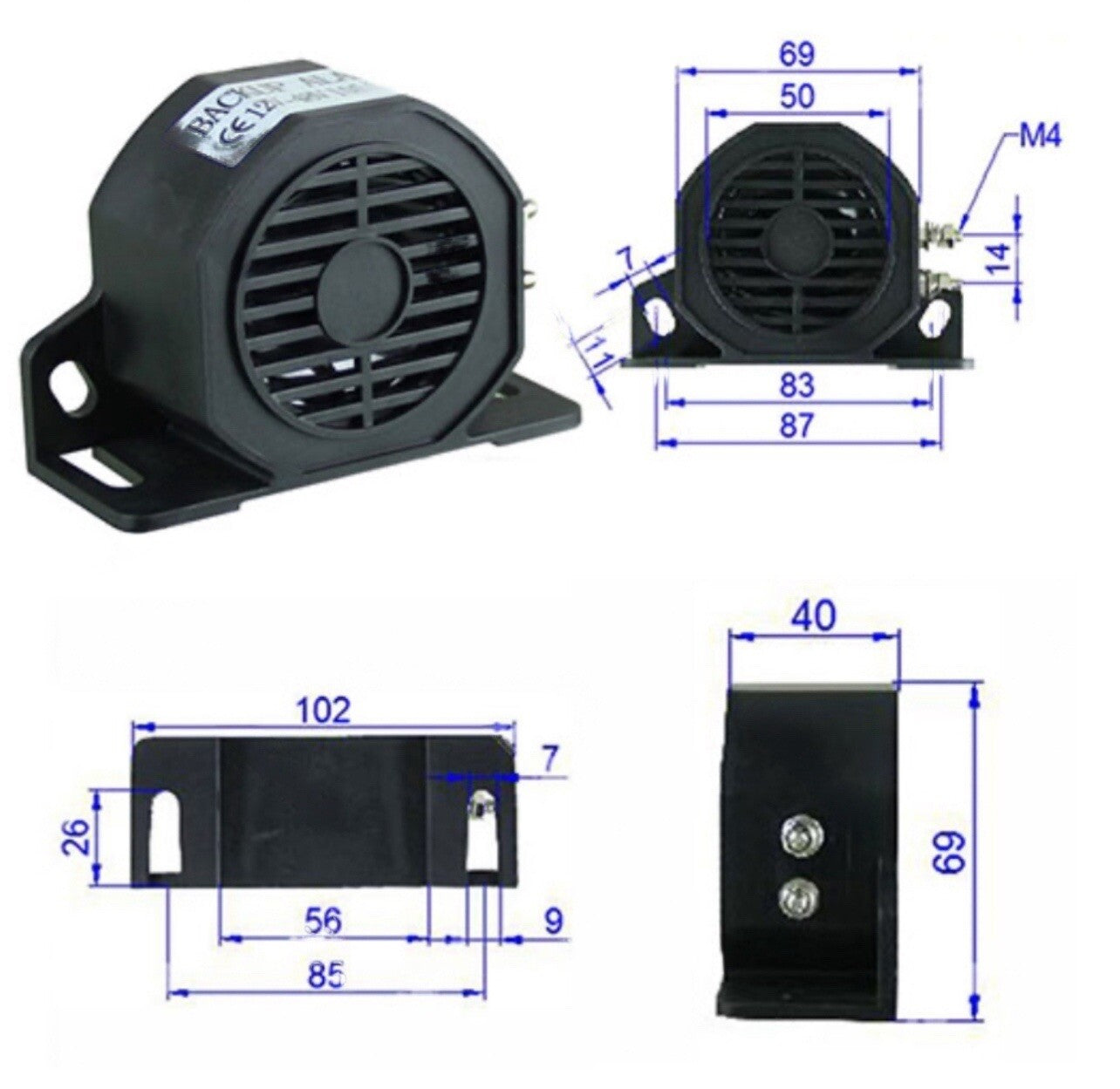 (SET OF 2) FORKLIFT BACK UP ALARM | 12-48V 105DB | FITS ALL MODELS | 852