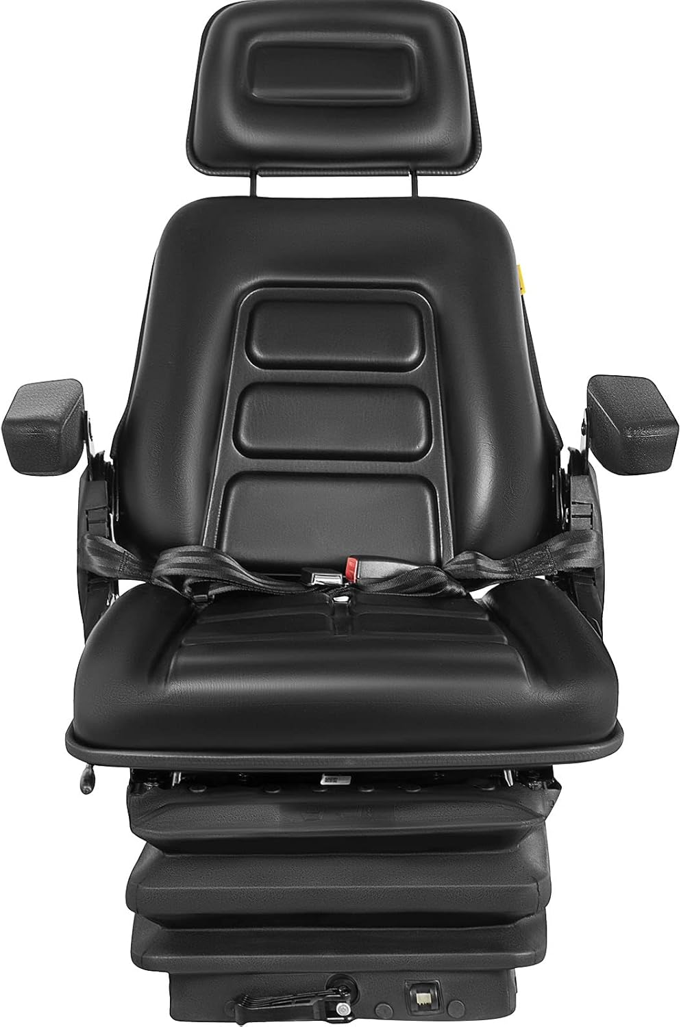 Forklift Seat w/ Slide Rails, Foldable for Tractor Forklift Excavator Skid Steer