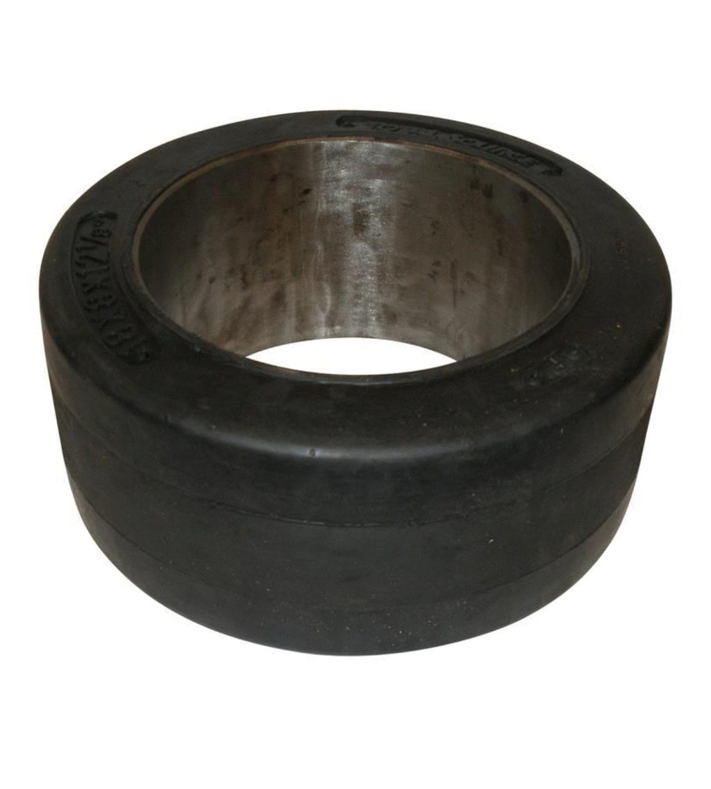 Forklift Tire Set 18x8x12.125 Smooth Press-On Type | Black Rubber (2-Pack)