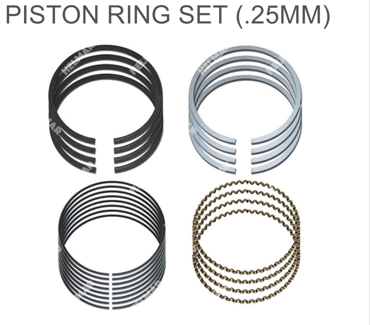 (SET OF 4) Hyster/Yale Mazda FE Piston & Pin W/Ring Set | .25MM