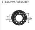 Universal Forklift Steel Rim Split Wheel 5.00-8 Tire Size 6 Bolt R500-2