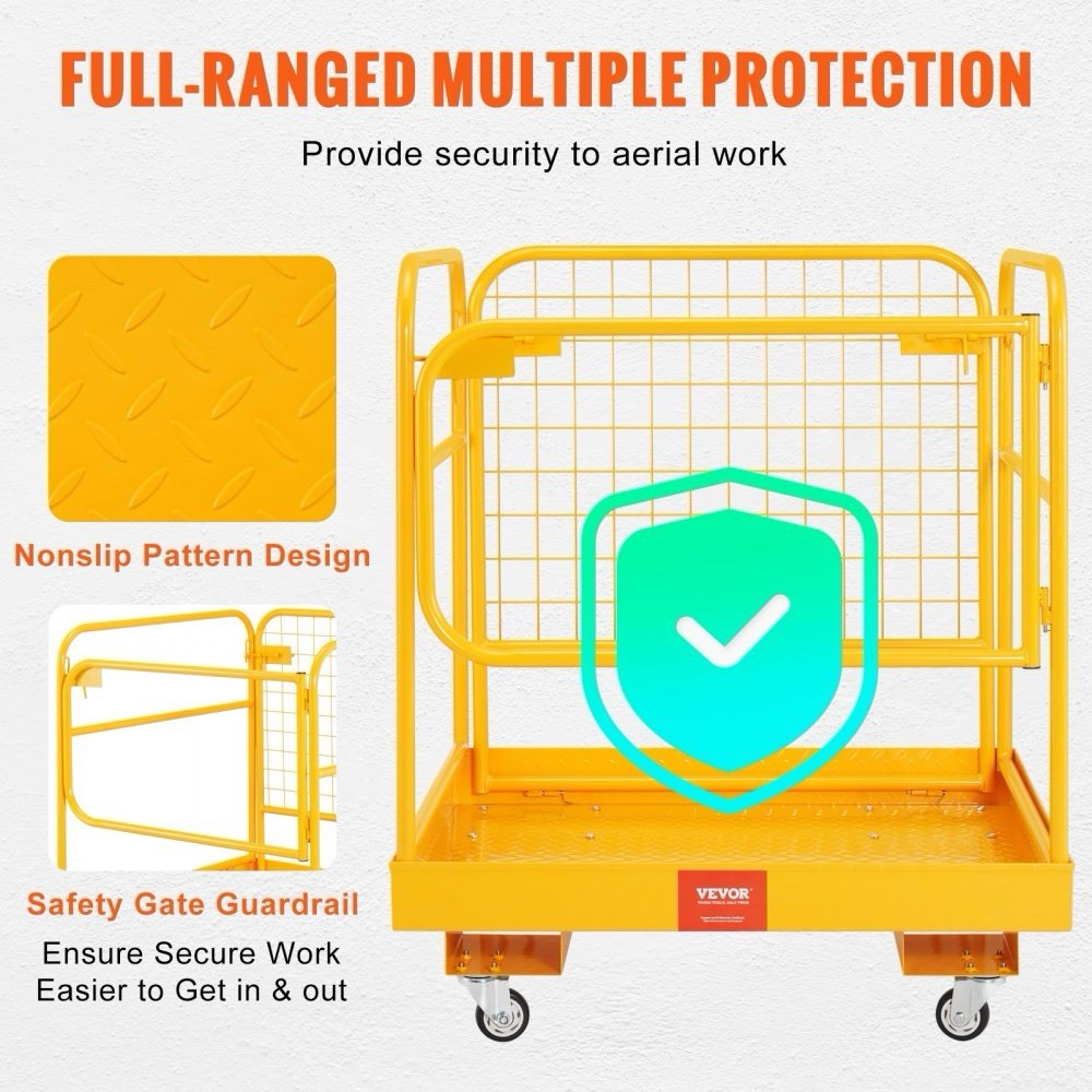 Forklift Safety Cage, 1200 lbs Load Capacity, 36 x 36 inches Folding Forklift