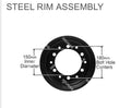 Forklift Steel Rim Split Wheel 650-10 Tire 6 Bolt R650-3 Universal