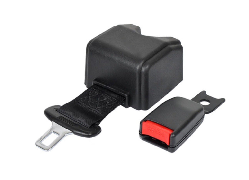 RETRACTABLE SEAT BELT BLACK | Length 72" Buckled end-to-end