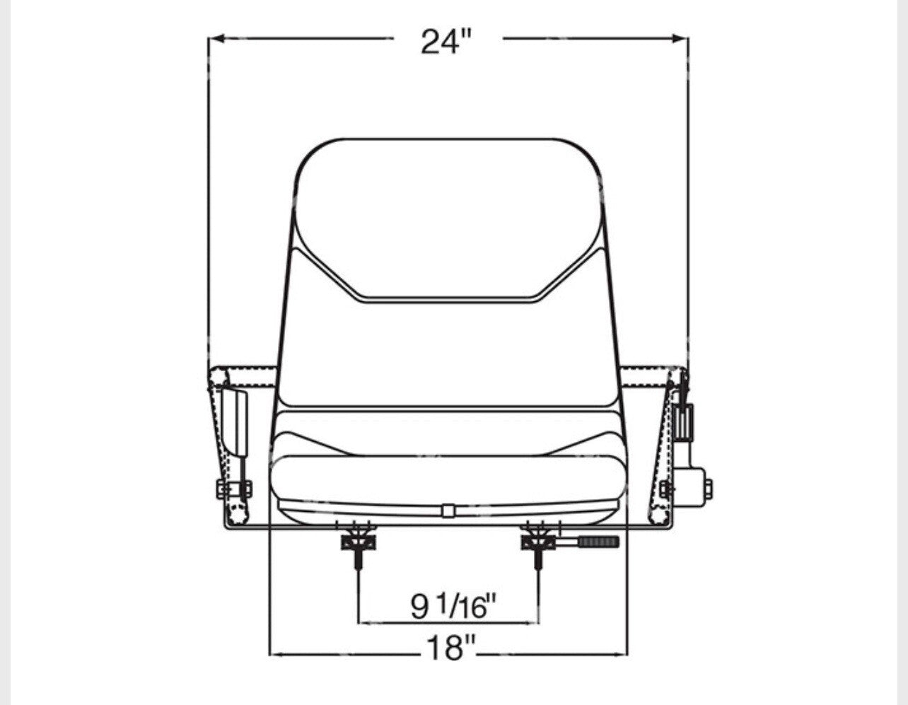 Universal Forklift Seat Vinyl Black W/Hip Restraints | Fits All Models | 3100
