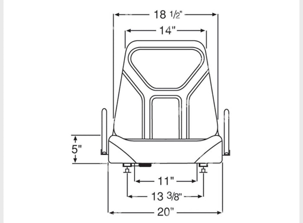 Universal Forklift Seat Vinyl Black W/Hip Restraints | Fits All Models | 2300