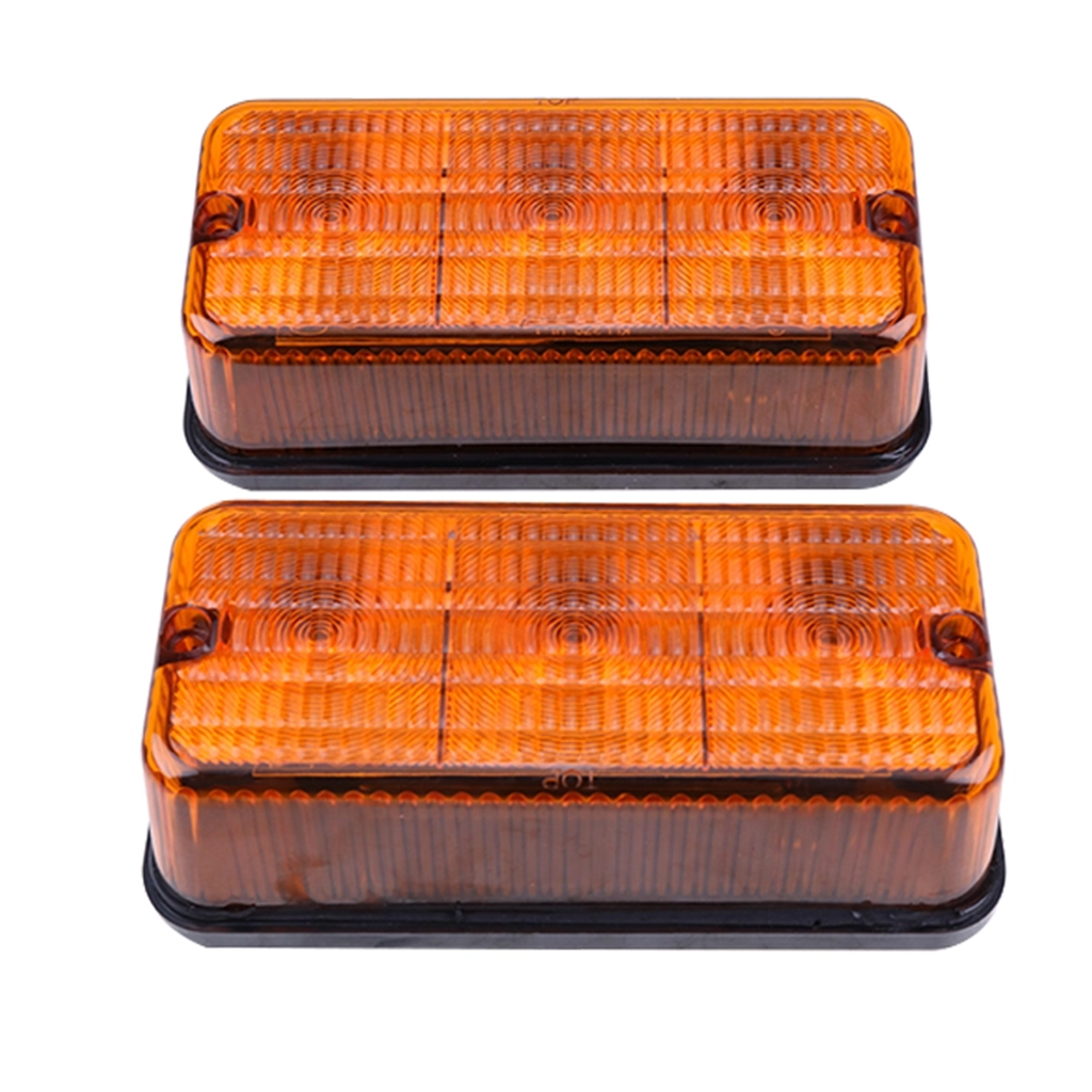 Case IH 92185C1 LED Amber Warning Light 2-Piece Set | 12-24V | New Aftermarket