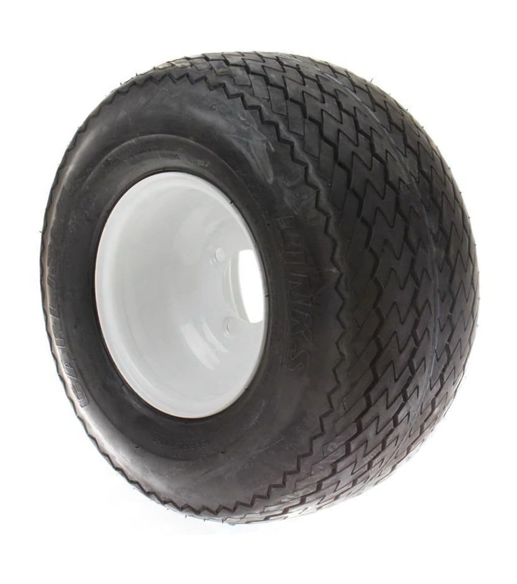 CUSHMAN TIRE + WHL18X8.50-8 NHS 4 LUG 4 PLY LINKS TREADSTEEL/WHITE