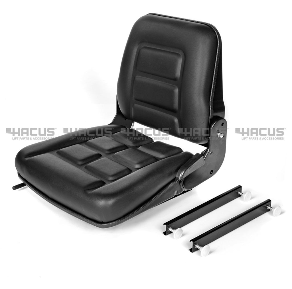Universal Forklift Vinyl Seat | Adjustable Backrest with Seat Switch
