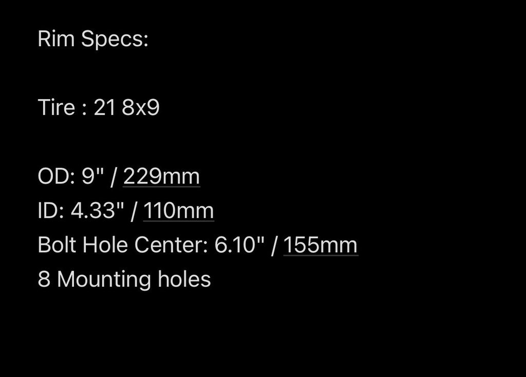 Forklift Steel 4-Way Rim | 21 8x9 Tire | 8 Mounting Holes
