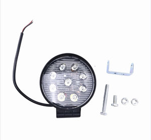 12-80V 27W Round LED Headlight for Forklift | 9 LED | Universal Work Light