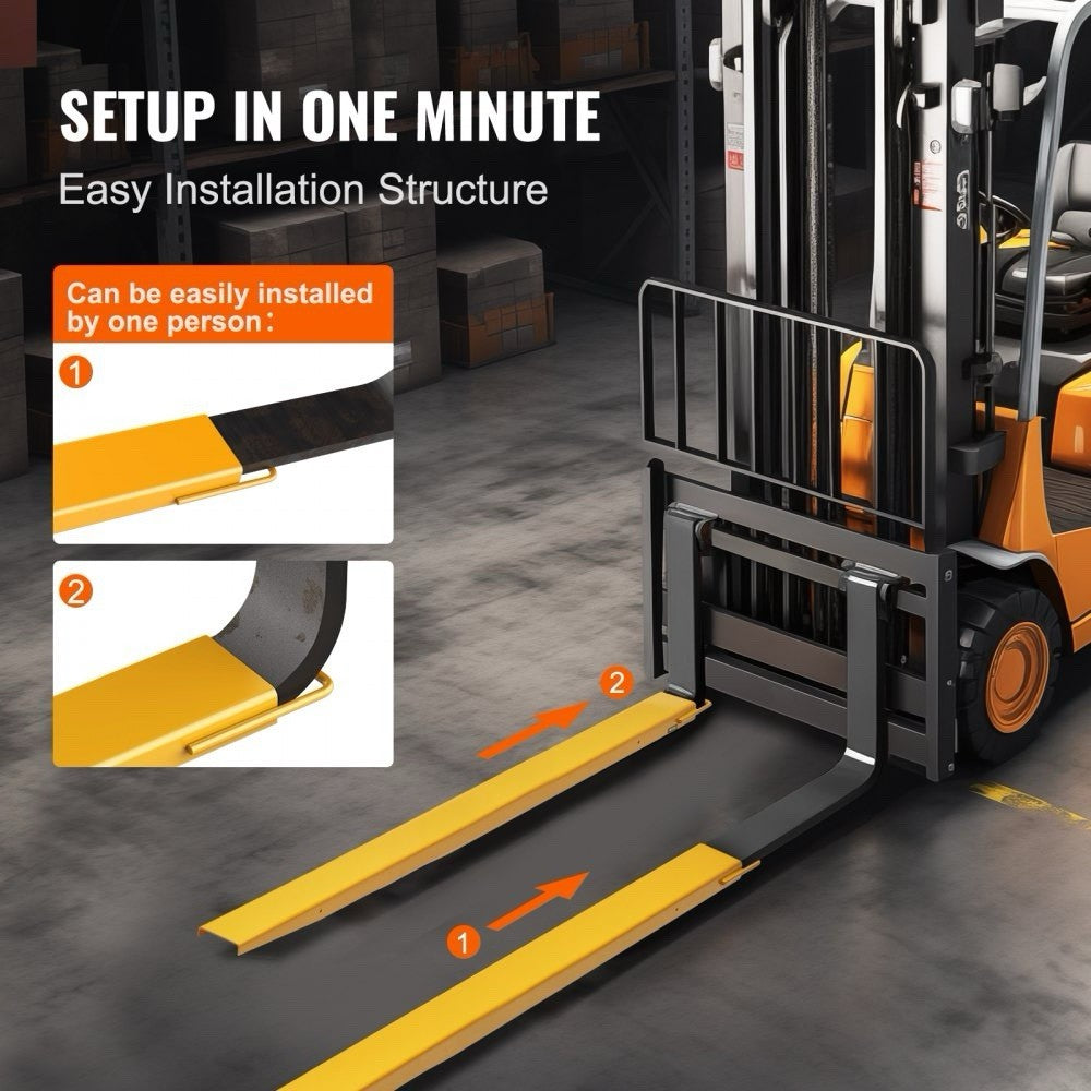 96" Heavy Duty Steel Forklift Fork Extensions 4000LBS 4.5" Width 1 Pair