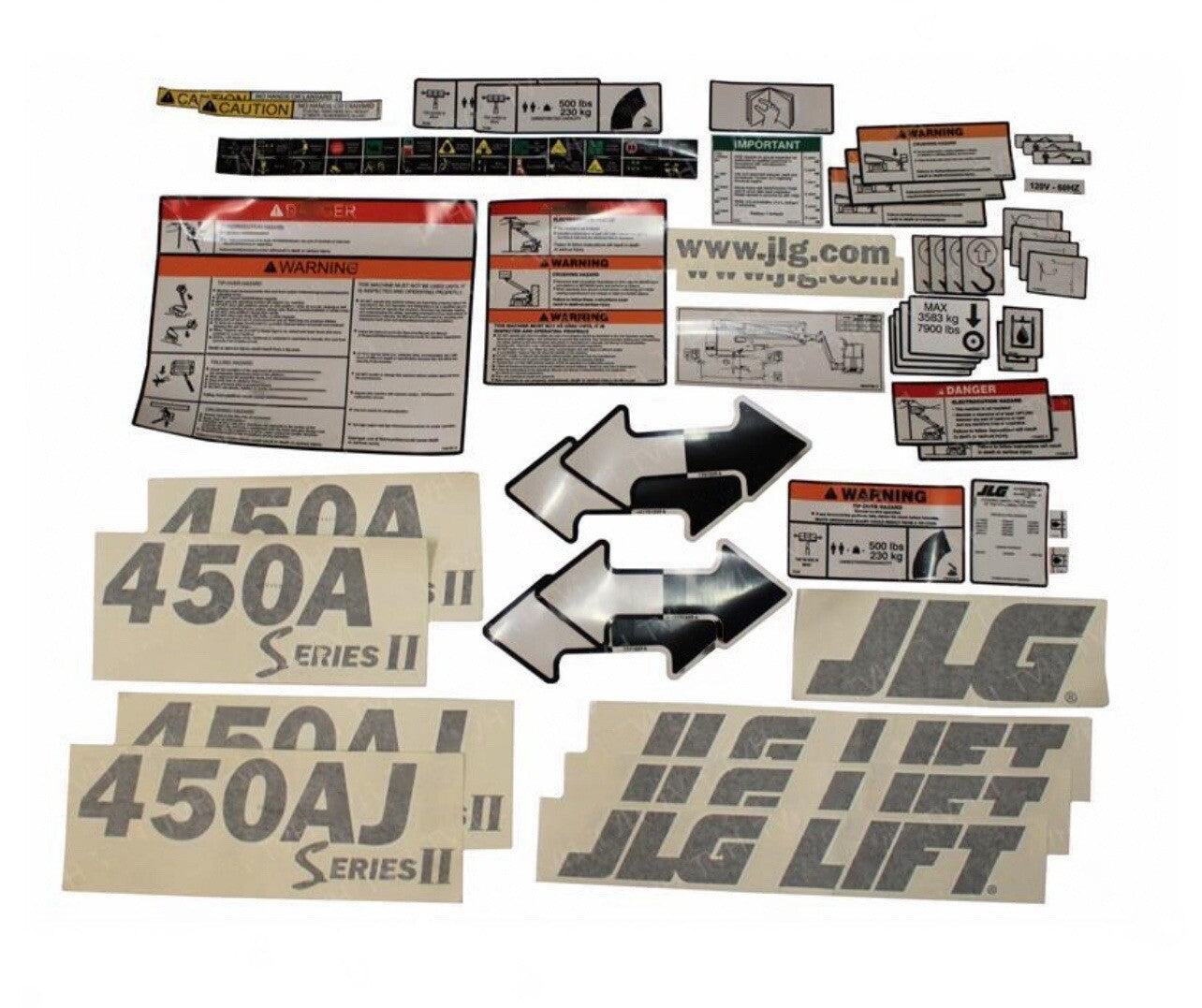 JLG 0272573, DECAL KIT (Standard) (ANSI Spec) 450A Series II