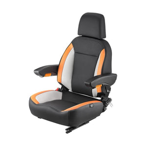 Forklift Seat Mower Tractor Seat Adjustable Back Seatbelt & Headrest Universal