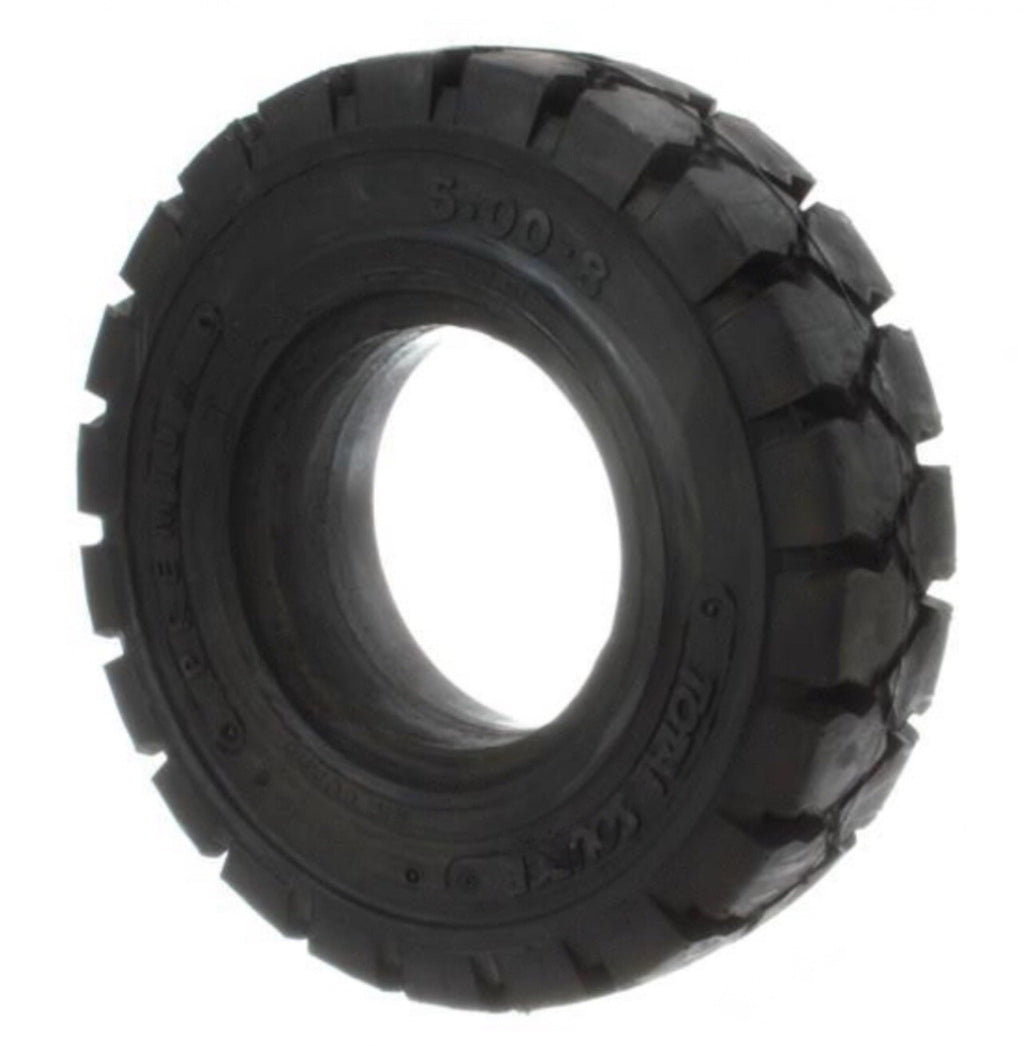 New Forklift Solid Pneumatic Tire 5.00-8 | Black Traction