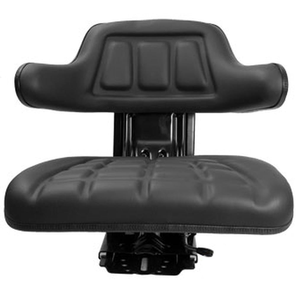 Full Suspension Flip Up Black Vinyl Seat w Slide Tracks WF222BL Fits John Deere