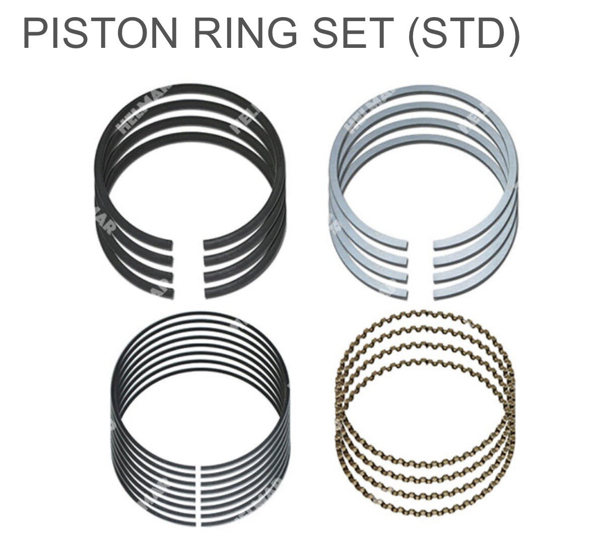 (SET OF 4) Nissan Forklift K21 Engine Piston & Pin W/ Ring Set | STD