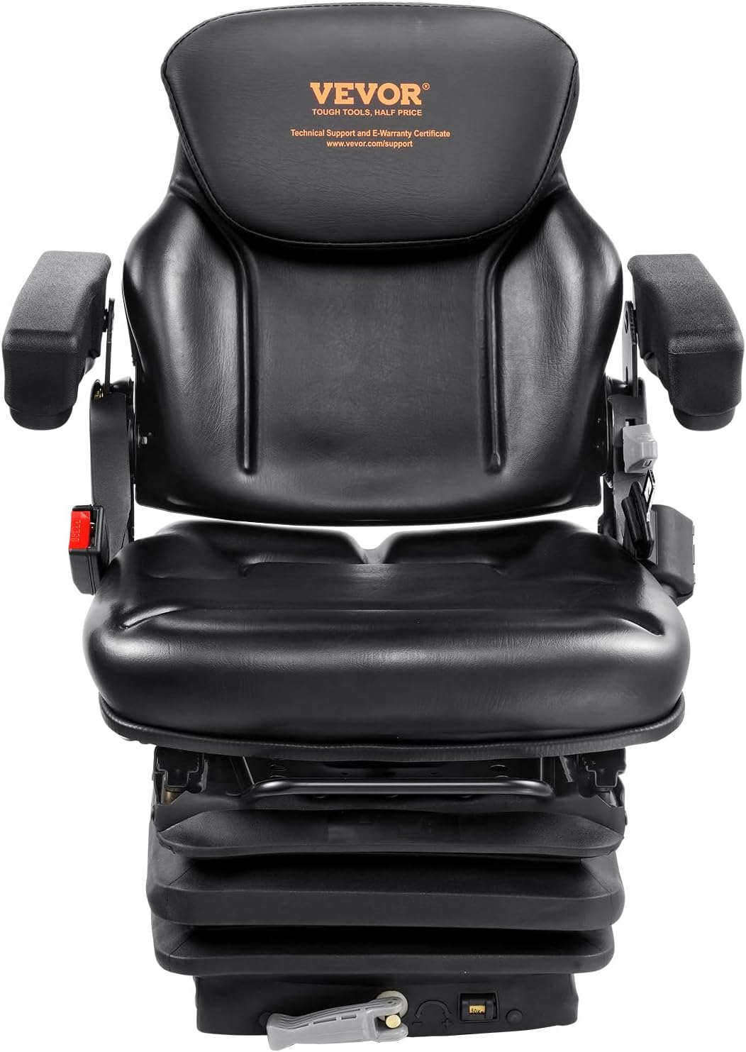 Universal Forklift Seat, Tractor Seat with Armrest & Adjustable Backrest