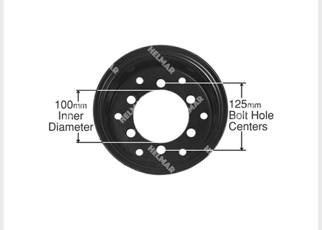 Forklift Steel Rim SplitWheel 5.00-8 Tire Size 6 Bolt | ID 100MM