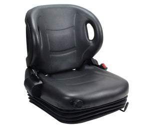 Universal Forklift Seat Vinyl Black Full Suspension For Toyota Forklift W/Switch